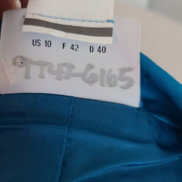 Akris Punto Jacket Women Blue Cotton 2 Buttons  Pocket 3/4 Sleeves US Sz 10 - Picture 10 of 10